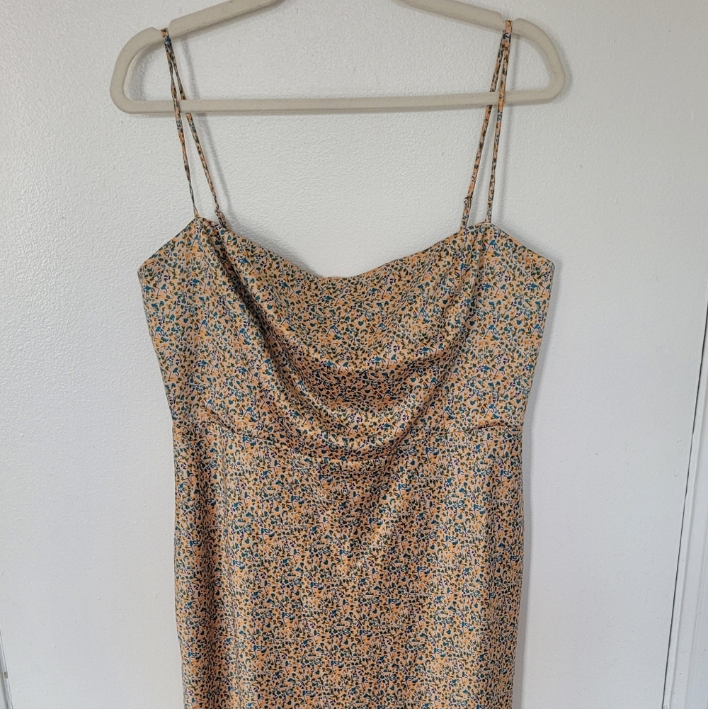 NWT Park & Fifth Maxine Strapless Dress - Marigold Tan and Blue